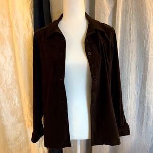 Chocolate Brown Suede Cloth Jacket Shirt